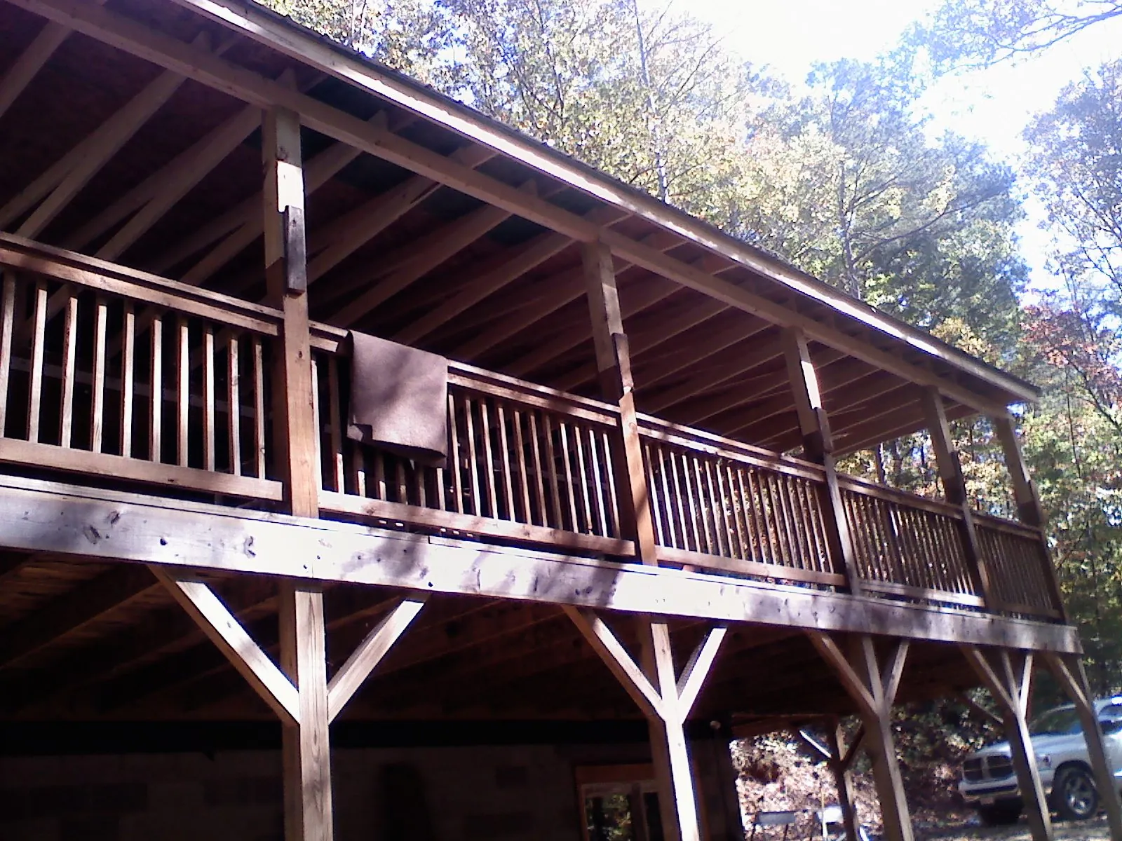 Timber framing under a new elevated porch and deck — Roof Leak Repair in Ivoryton by Roofing Brothers